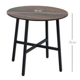 Rackhams 80cm Round Kitchen Table, Dining Table for Small Spaces, Steel Leg - thumbnail 4
