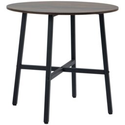 Rackhams 80cm Round Kitchen Table, Dining Table for Small Spaces, Steel Leg - thumbnail 3