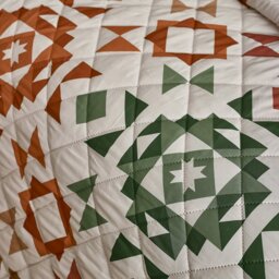 Rackhams Autumn Patchwork Geo Quilted Bedspread Natural - Natural - 220 x 230 cm - thumbnail 2
