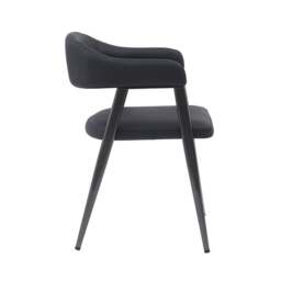 Rackhams Dining Chairs Set of 2, Wrap Around Armchair, Vintage Design in Tan, Grey, or Black for Sophisticated Spaces (Black) - Brown - Metal Steel frame - 47.5cm(d)76cm(h)52cm(w) - thumbnail 5