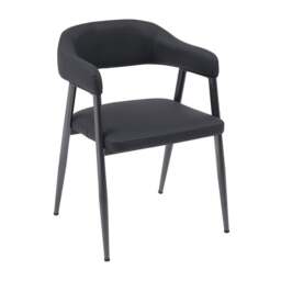 Rackhams Dining Chairs Set of 2, Wrap Around Armchair, Vintage Design in Tan, Grey, or Black for Sophisticated Spaces (Black) - Brown - Metal Steel frame - 47.5cm(d)76cm(h)52cm(w) - thumbnail 4