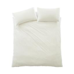 Rackhams Seersucker Woven Stripe 180 Thread Count Cotton Duvet Cover Set Natural - King - Natural - thumbnail 6