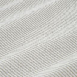 Rackhams Seersucker Woven Stripe 180 Thread Count Cotton Duvet Cover Set Natural - King - Natural - thumbnail 5