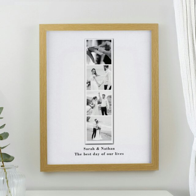 Rackhams Personalised Photo Upload Strip Oak Poster Frame - image 1