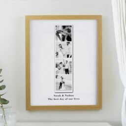 Rackhams Personalised Photo Upload Strip Oak Poster Frame