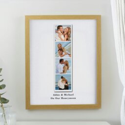 Rackhams Personalised Photo Upload Strip Oak Poster Frame - thumbnail 4