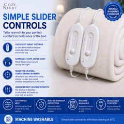 Rackhams Electric Blanket Double Size Heated with 3 Heat Settings - Machine Washable with Overheat Protection - thumbnail 5