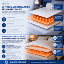 Rackhams Electric Blanket Double Size Heated with 3 Heat Settings - Machine Washable with Overheat Protection - thumbnail 6