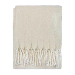 Rackhams Isla Woven Tassel Throw - Cream - 130cm x 180cm - Cream - 100% Polyester