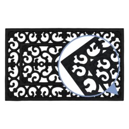 Rackhams Lexi Wrought Iron Effect Rubber Door Mat and Patio Mat Set - Black - thumbnail 6