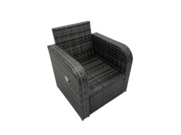 Rackhams 8 Seat Outdoor Wicker PE Rattan Garden Furniture Set Dining Table Sofa Sets with 4 Stools Dark Grey Mixed - thumbnail 5