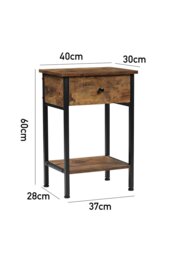 Rackhams Industrial Side Table with Drawer - Brown - thumbnail 6