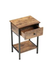 Rackhams Industrial Side Table with Drawer - Brown - thumbnail 5