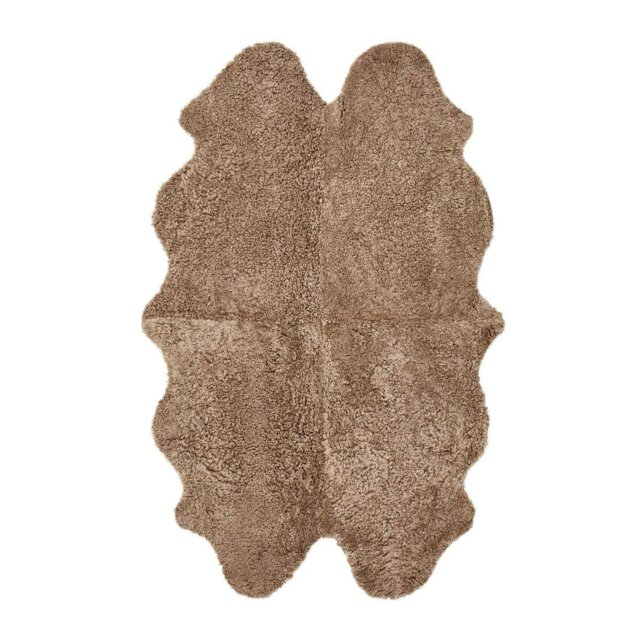 Rackhams New Zealand Sheepskin - Short Curly Wool - Rug 180x110 cm - Taupe - image 1