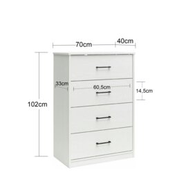 Rackhams BrEZ Build Pearce 4 DRW Dresser White - White - thumbnail 3
