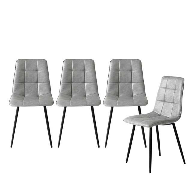 Rackhams Padded Dining Chairs Faux Leather for Kitchen Home Office - Set of 4 - image 1