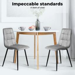 Rackhams Padded Dining Chairs Faux Leather for Kitchen Home Office - Set of 4 - thumbnail 3