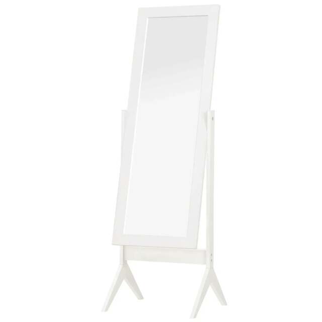 Rackhams Full Length Mirror, Freestanding Adjustable Angle Dressing Mirror for Bedroom, Living Room, 148 x 47 cm, White - image 1