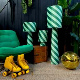 Rackhams Portable Helter Skelter Velvet lamps in Apple Sours - Midi - 52cm Height - Rechargeable LED Bulb - thumbnail 1
