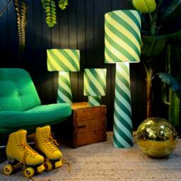 Rackhams Portable Helter Skelter Velvet lamps in Apple Sours - Midi - 52cm Height - Rechargeable LED Bulb - thumbnail 2