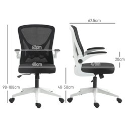 Rackhams Mesh Office Chair Computer Chair with Swivel Wheels for Home Office - Black - thumbnail 6