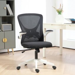 Rackhams Mesh Office Chair Computer Chair with Swivel Wheels for Home Office - Black - thumbnail 2