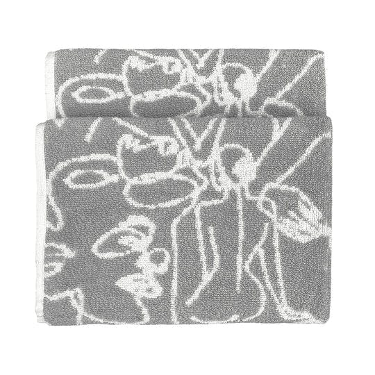 Rackhams Everybody Abstract Jacquard Hand Towel - Grey - One Size - Grey - 100% Cotton