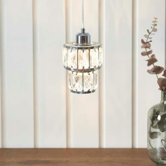Rackhams Darla Small Chrome Ceiling Light Pendant - image 1