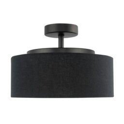 Rackhams Contemporary Black Linen Fabric Semi Flush Ceiling Light Fixture - thumbnail 3
