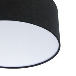 Rackhams Contemporary Black Linen Fabric Semi Flush Ceiling Light Fixture - thumbnail 5
