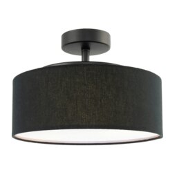 Rackhams Contemporary Black Linen Fabric Semi Flush Ceiling Light Fixture - thumbnail 2