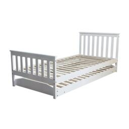 Rackhams Jinsen Single Bed Frame with Trundle / Guest Bed, White - Single - thumbnail 4