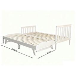 Rackhams Jinsen Single Bed Frame with Trundle / Guest Bed, White - Single - thumbnail 3