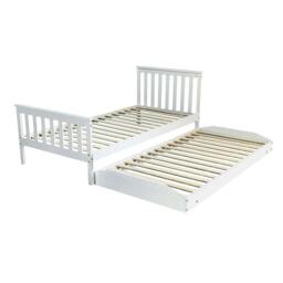 Rackhams Jinsen Single Bed Frame with Trundle / Guest Bed, White - Single - thumbnail 5