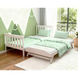 Rackhams Jinsen Single Bed Frame with Trundle / Guest Bed, White - Single - thumbnail 1