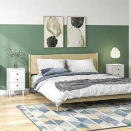 Rackhams Set of Two Three-Drawer Bedside Tables - White - thumbnail 2