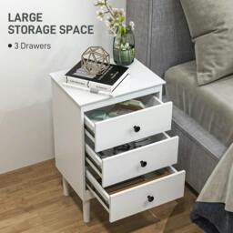 Rackhams Set of Two Three-Drawer Bedside Tables - White - thumbnail 4