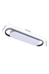 Rackhams Modern Rectangular LED Ceiling Light - Black - thumbnail 2