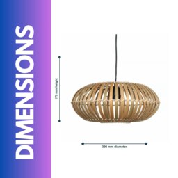 Rackhams Boho Scandi Ceiling Light Pendant Shade Natural Brown - thumbnail 4