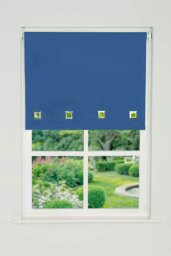 Rackhams Blue Square Eyelet Edge Roller Blind - 120cm - thumbnail 4