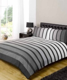 Rackhams Soho Duvet Cover Set - Black - Single - thumbnail 1