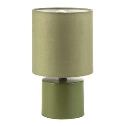 Rackhams Modern Dusty Olive Green Table Lamp with Cotton Fabric Drum Shade