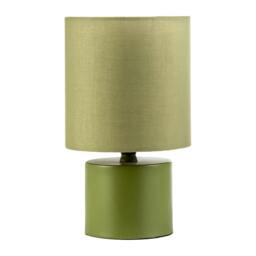 Rackhams Modern Dusty Olive Green Table Lamp with Cotton Fabric Drum Shade - thumbnail 6