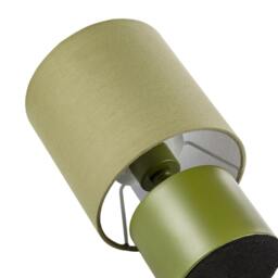 Rackhams Modern Dusty Olive Green Table Lamp with Cotton Fabric Drum Shade - thumbnail 4