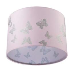 Rackhams Modern Feminine Soft Pink Lamp Shade with Silver Glitter Butterflies - thumbnail 5