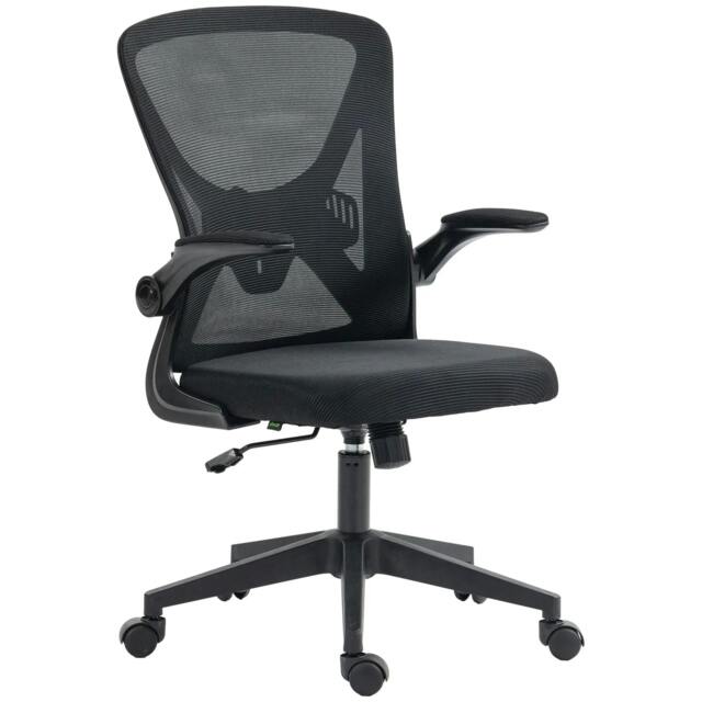 Rackhams Mesh Back Office Chair, with Flip-Up Arms - Black - image 1