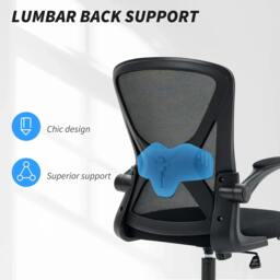 Rackhams Mesh Back Office Chair, with Flip-Up Arms - Black - thumbnail 6