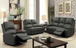 Rackhams Linen Electric Reclining Sofa Set - Dark Grey - Chair only - thumbnail 2