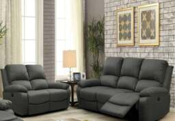 Rackhams Linen Electric Reclining Sofa Set - Dark Grey - Chair only - thumbnail 6