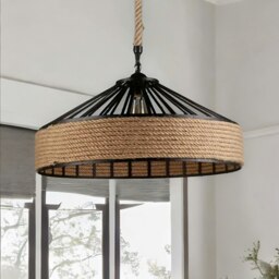 Rackhams Rustic Hemp Rope Ceiling Light Pendant Shade Brown - thumbnail 4